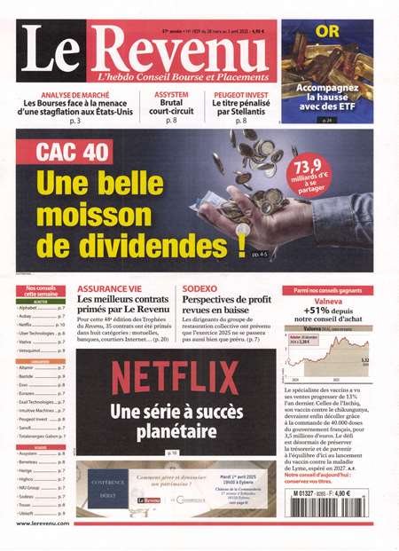 Abonnement LE REVENU - Revue, magazine, journal LE REVENU - En matiere d'argent, quand tout evolue tres vite, il importe de disposer d'un conseiller independant et clairvoyant. C'est precisement le role du REVENU, magazine de reference d'aide a la decision pour vos placements et votre (...)